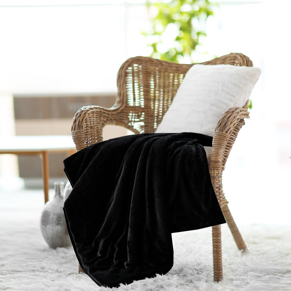 SOLID BLACK BLANKET